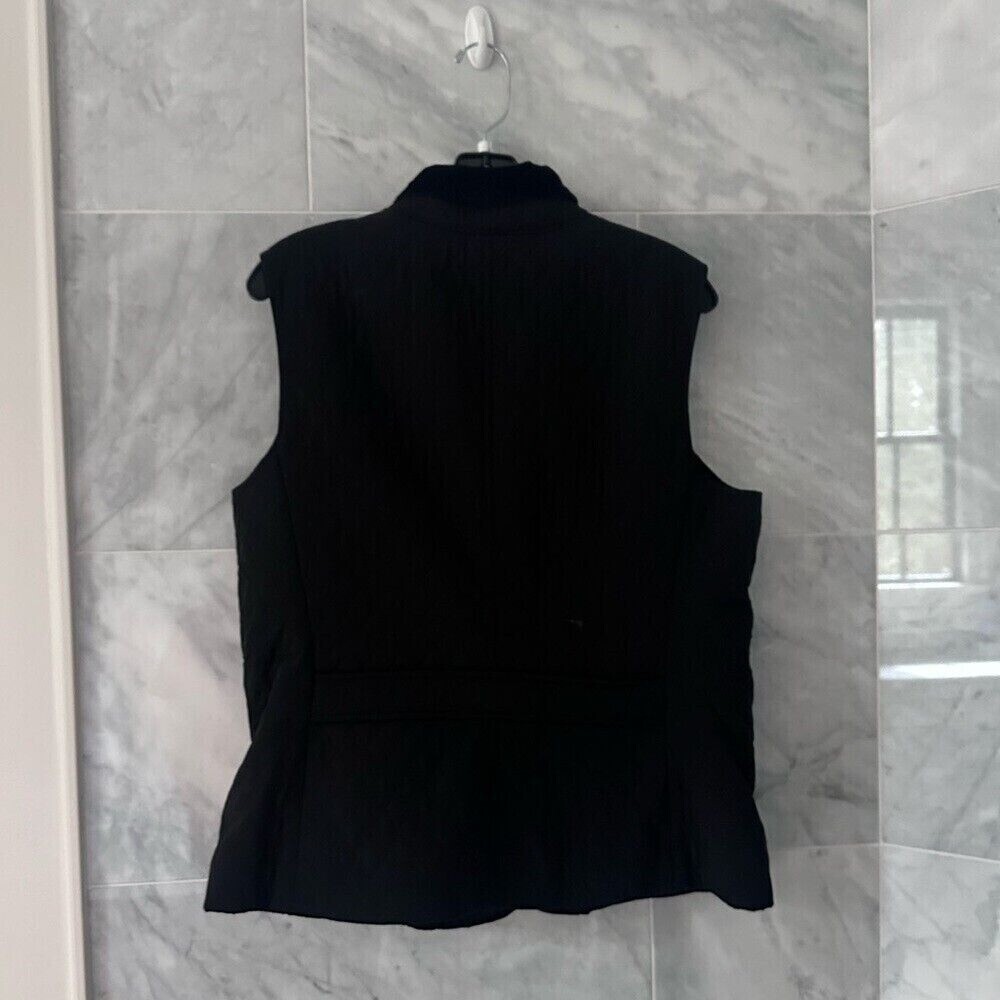 Talbots Womens Black Quilted Button Down Vest Jacket Size Medium - Picture 3 of 10